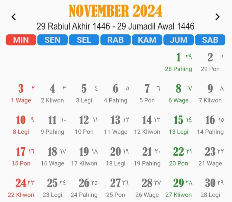 Kalender 2024 Lengkap Dengan Tanggalan Jawa Dan Islam Hijriah