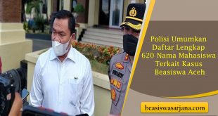 Polisi Umumkan Daftar Lengkap 620 Nama Mahasiswa Terkait Kasus Beasiswa Aceh